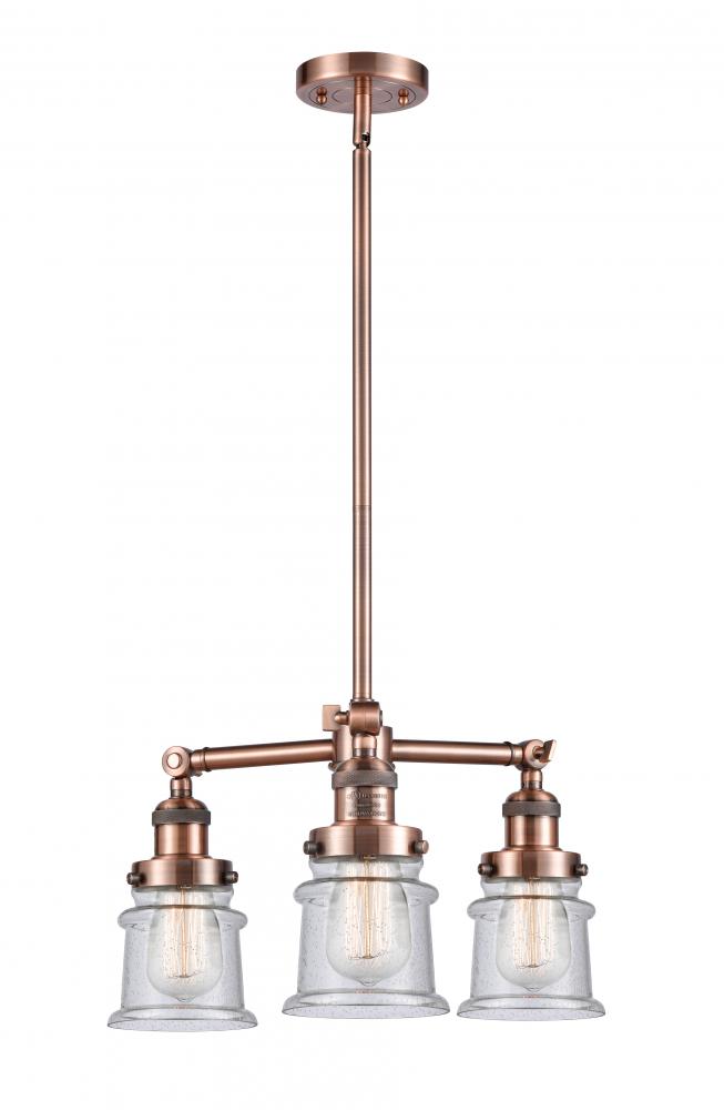 Canton - 3 Light - 18 inch - Antique Copper - Stem Hung - Chandelier