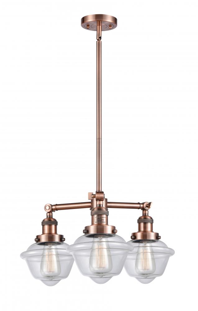 Oxford - 3 Light - 20 inch - Antique Copper - Stem Hung - Chandelier