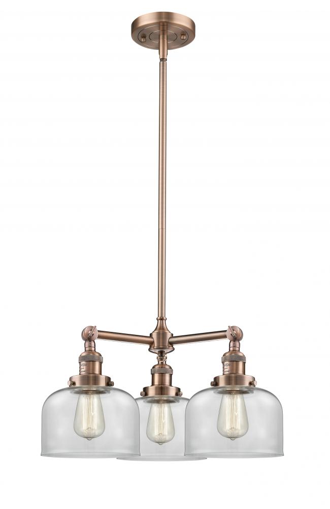Bell - 3 Light - 22 inch - Antique Copper - Stem Hung - Chandelier