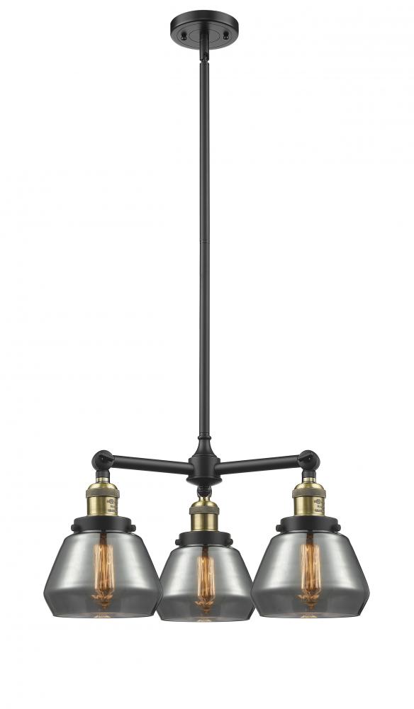 Fulton - 3 Light - 22 inch - Black Antique Brass - Stem Hung - Chandelier