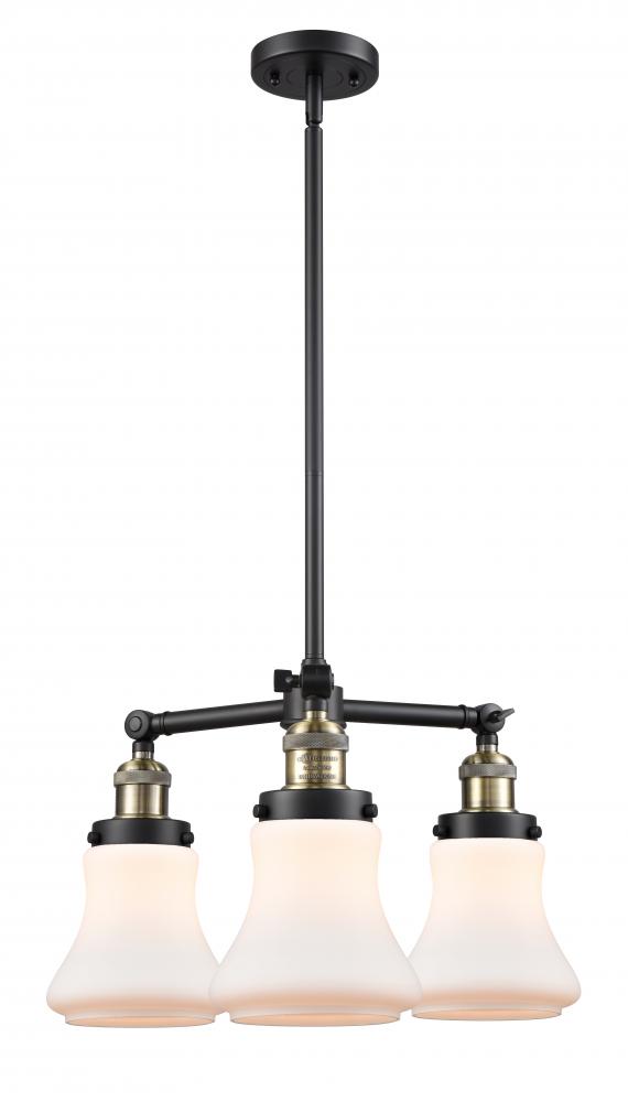 Bellmont - 3 Light - 18 inch - Black Antique Brass - Stem Hung - Chandelier