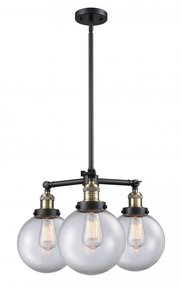 Beacon - 3 Light - 22 inch - Black Antique Brass - Stem Hung - Chandelier