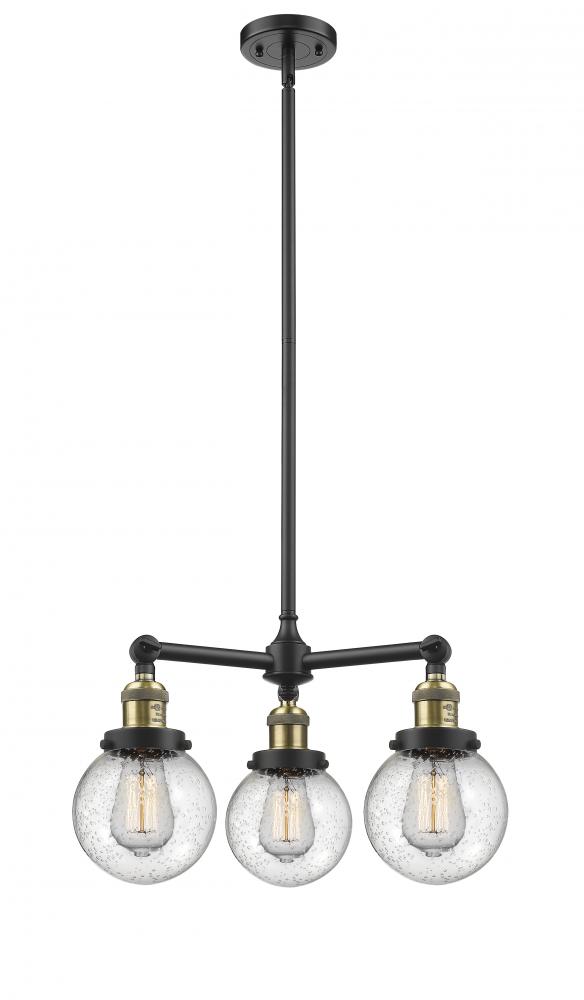Beacon - 3 Light - 19 inch - Black Antique Brass - Stem Hung - Chandelier