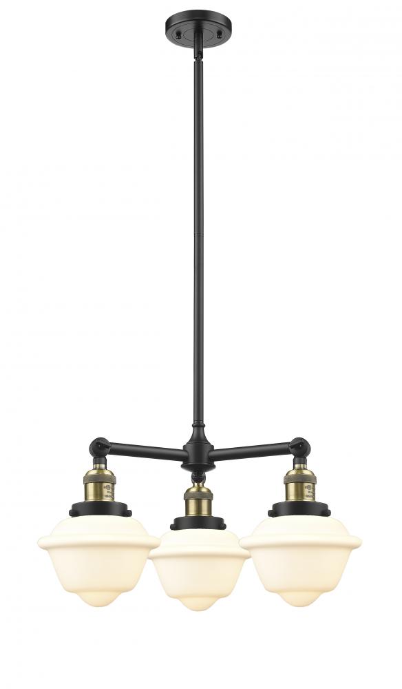 Oxford - 3 Light - 20 inch - Black Antique Brass - Stem Hung - Chandelier