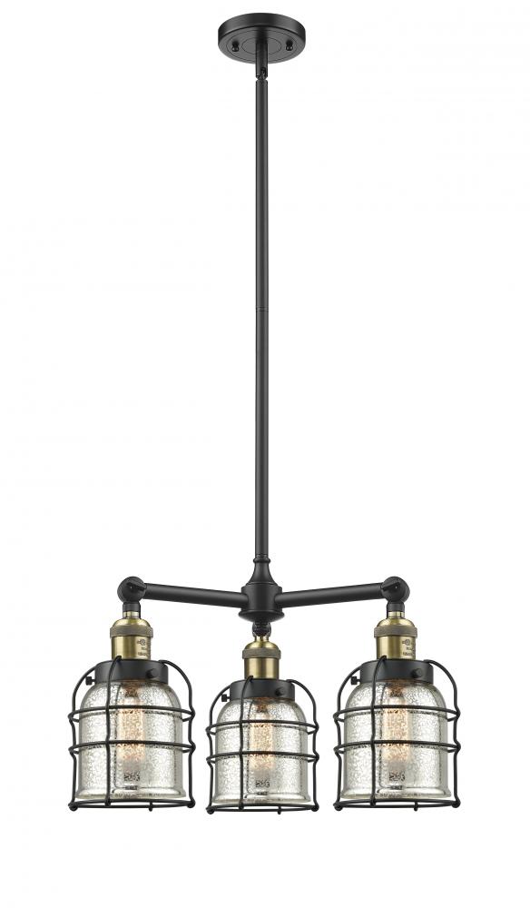 Bell Cage - 3 Light - 19 inch - Black Antique Brass - Stem Hung - Chandelier