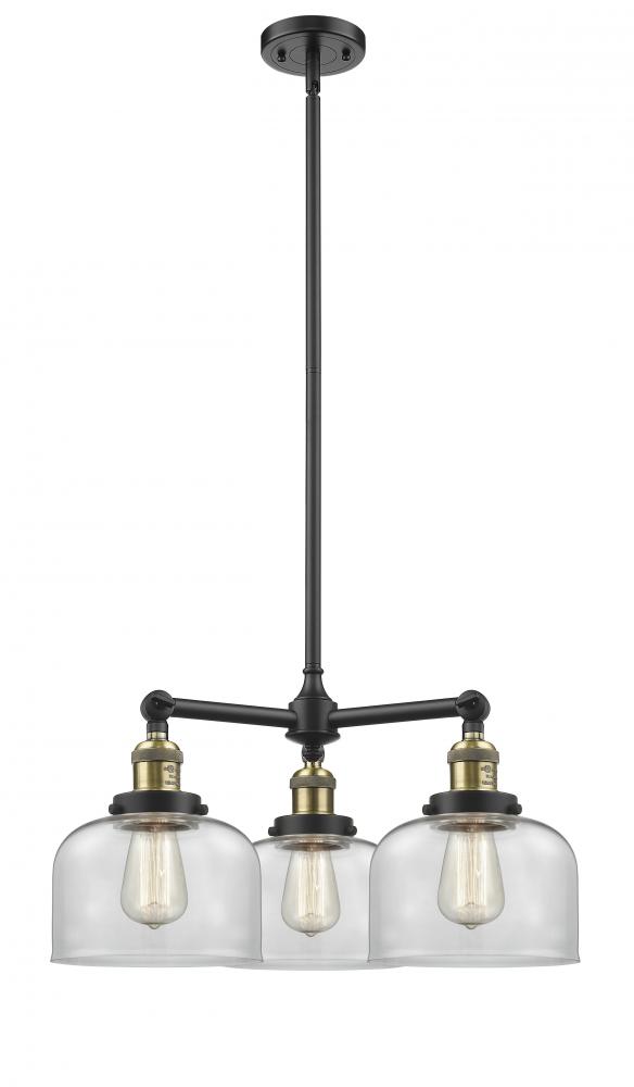 Bell - 3 Light - 22 inch - Black Antique Brass - Stem Hung - Chandelier
