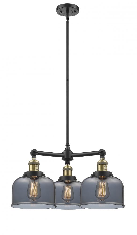 Bell - 3 Light - 22 inch - Black Antique Brass - Stem Hung - Chandelier