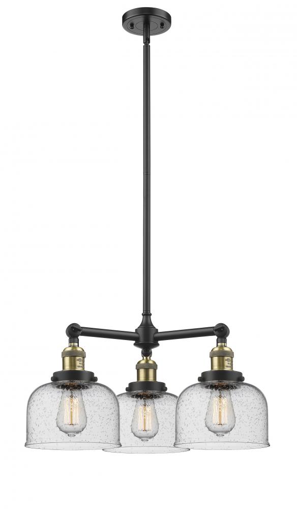 Bell - 3 Light - 22 inch - Black Antique Brass - Stem Hung - Chandelier