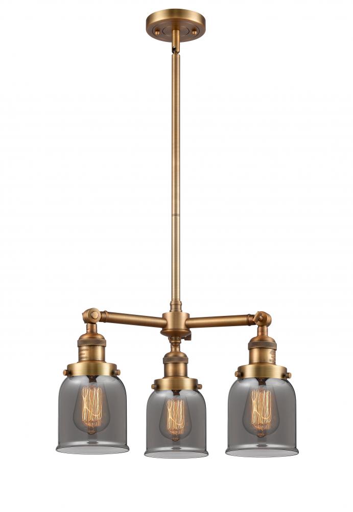 Bell - 3 Light - 19 inch - Brushed Brass - Stem Hung - Chandelier