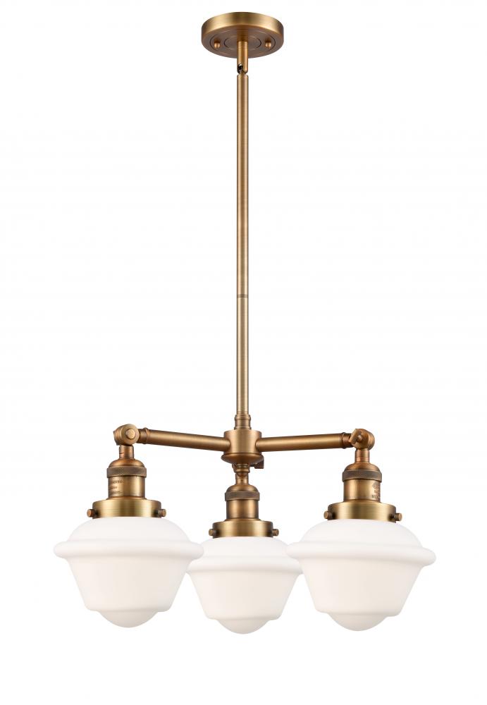Oxford - 3 Light - 20 inch - Brushed Brass - Stem Hung - Chandelier