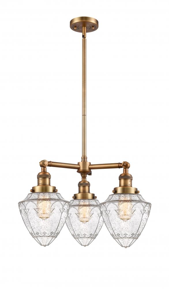 Bullet - 3 Light - 20 inch - Brushed Brass - Stem Hung - Chandelier