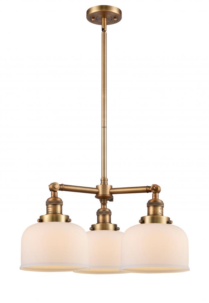 Bell - 3 Light - 22 inch - Brushed Brass - Stem Hung - Chandelier