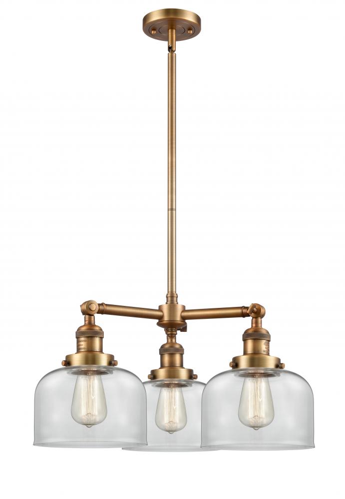 Bell - 3 Light - 22 inch - Brushed Brass - Stem Hung - Chandelier