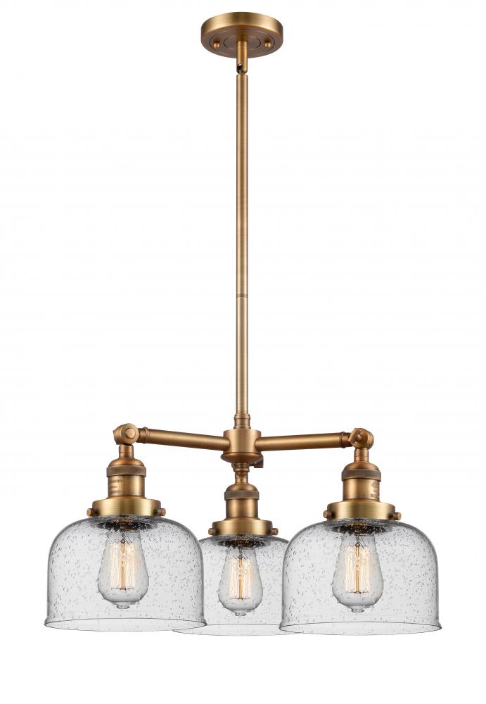 Bell - 3 Light - 22 inch - Brushed Brass - Stem Hung - Chandelier