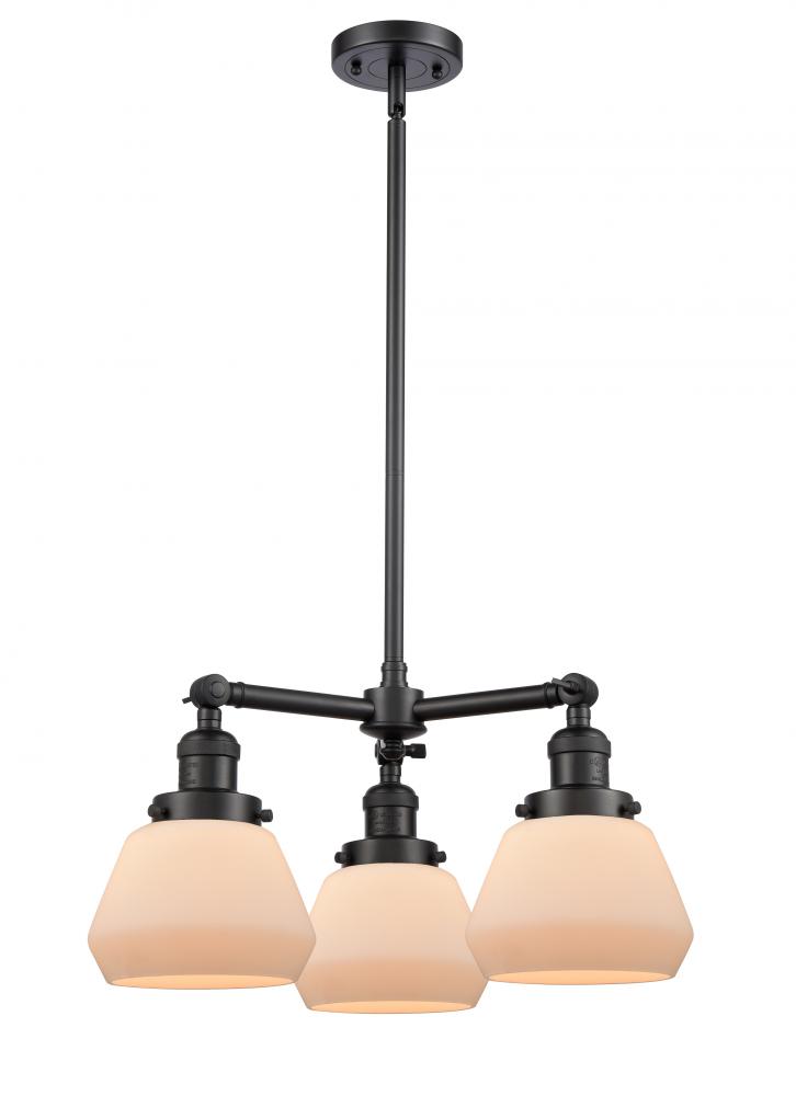 Fulton - 3 Light - 22 inch - Matte Black - Stem Hung - Chandelier