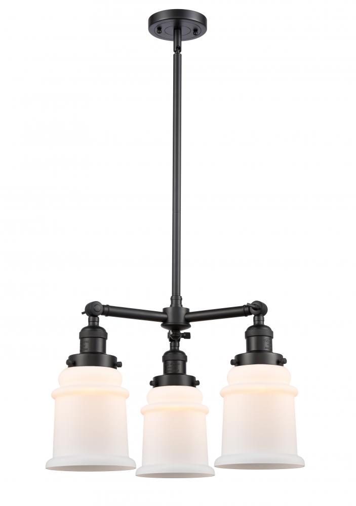 Canton - 3 Light - 18 inch - Matte Black - Stem Hung - Chandelier
