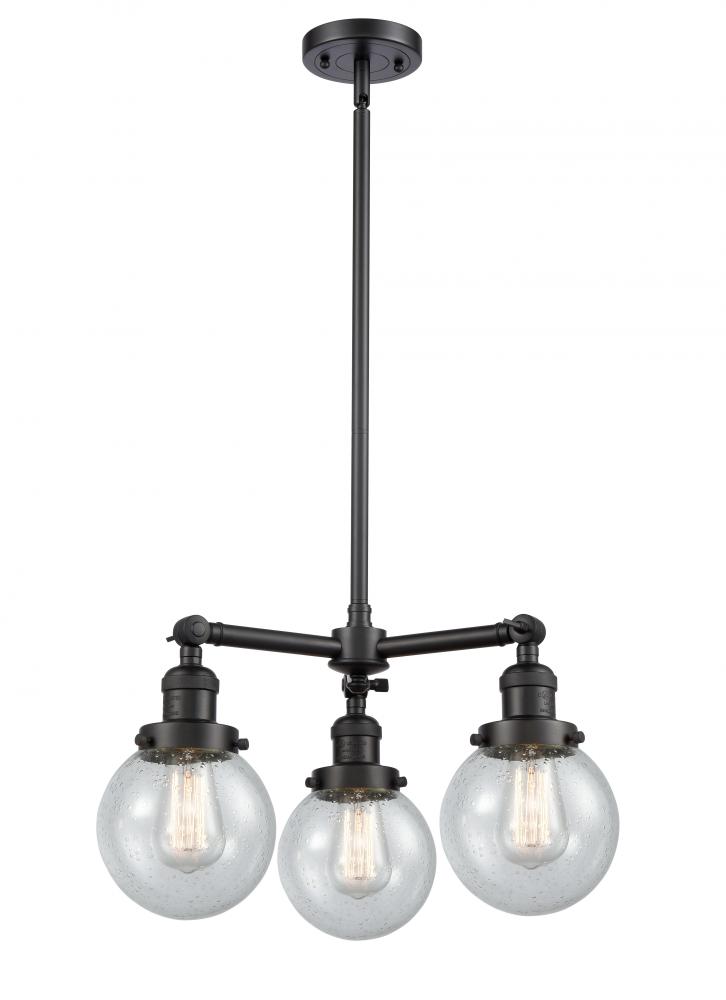 Beacon - 3 Light - 19 inch - Matte Black - Stem Hung - Chandelier