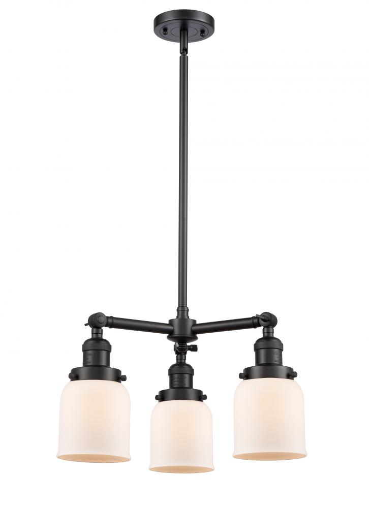 Bell - 3 Light - 19 inch - Matte Black - Stem Hung - Chandelier