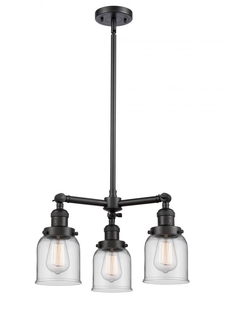 Bell - 3 Light - 19 inch - Matte Black - Stem Hung - Chandelier