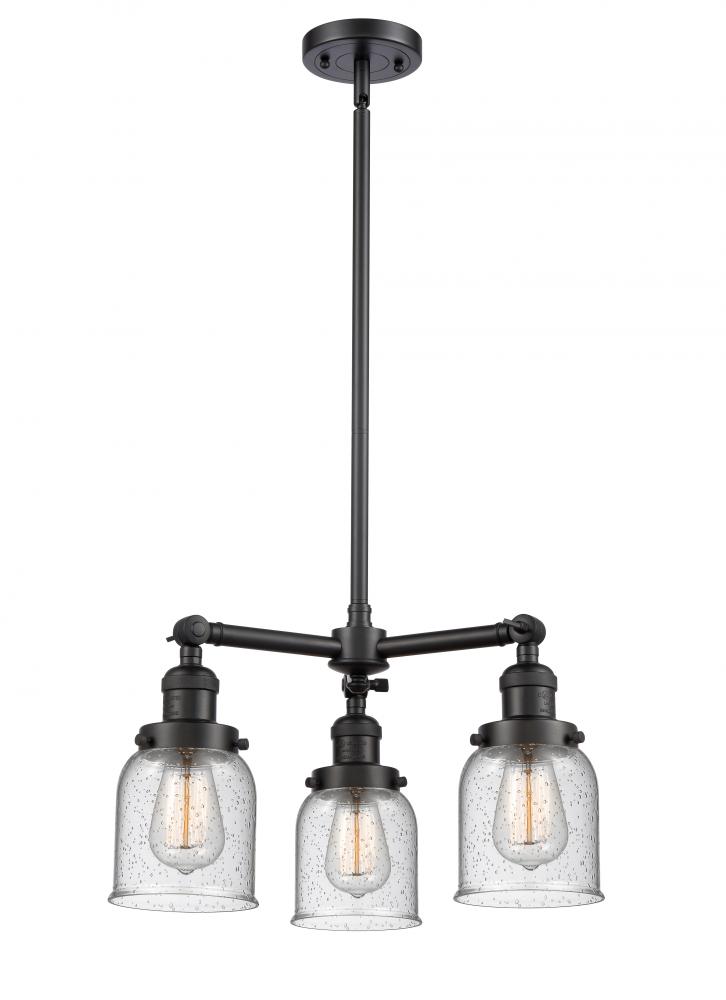 Bell - 3 Light - 19 inch - Matte Black - Stem Hung - Chandelier