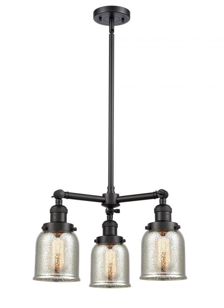 Bell - 3 Light - 19 inch - Matte Black - Stem Hung - Chandelier