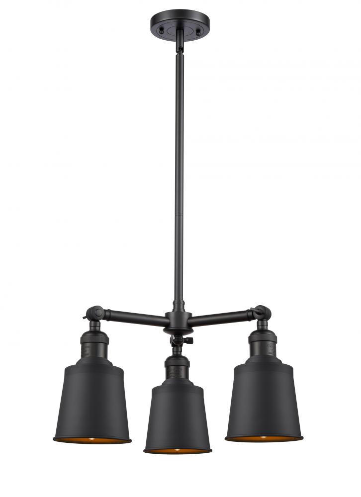 Addison - 3 Light - 19 inch - Matte Black - Stem Hung - Chandelier