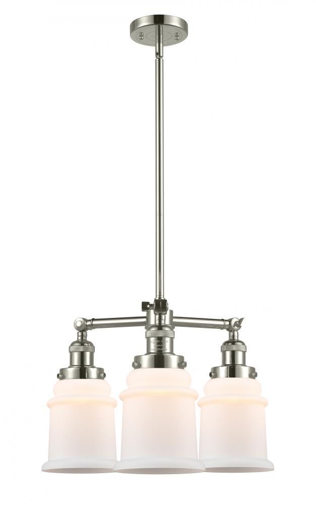 Canton - 3 Light - 18 inch - Polished Nickel - Stem Hung - Chandelier