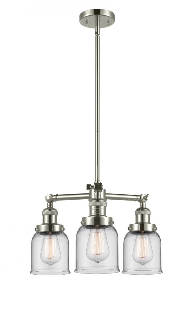 Bell - 3 Light - 19 inch - Polished Nickel - Stem Hung - Chandelier