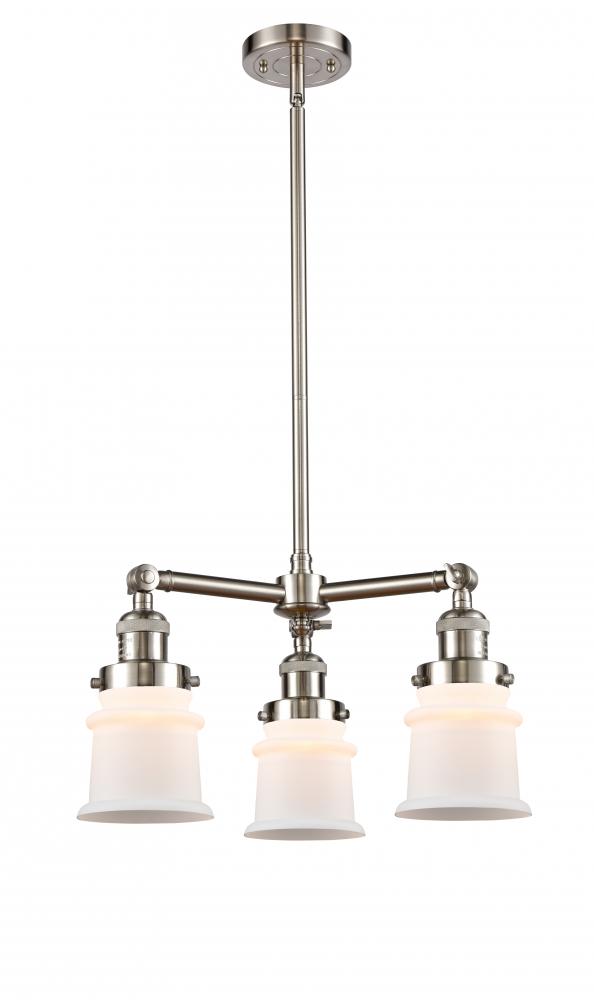 Canton - 3 Light - 18 inch - Brushed Satin Nickel - Stem Hung - Chandelier