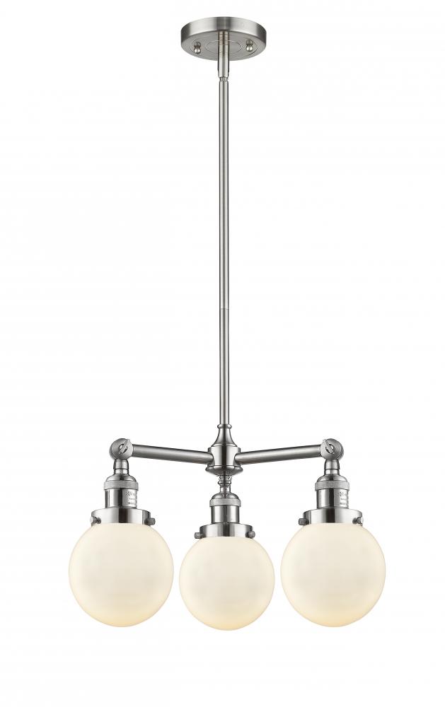 Beacon - 3 Light - 19 inch - Brushed Satin Nickel - Stem Hung - Chandelier