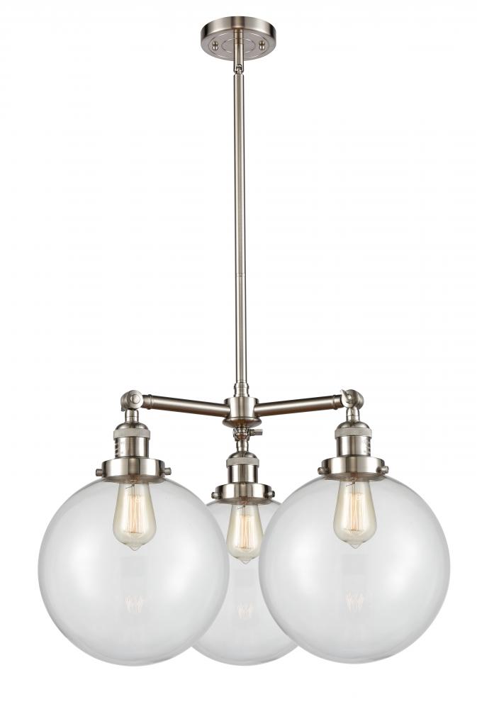Beacon - 3 Light - 24 inch - Brushed Satin Nickel - Stem Hung - Chandelier