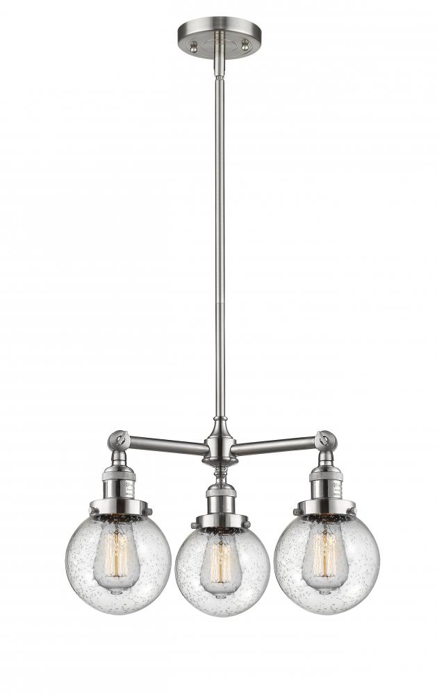 Beacon - 3 Light - 19 inch - Brushed Satin Nickel - Stem Hung - Chandelier