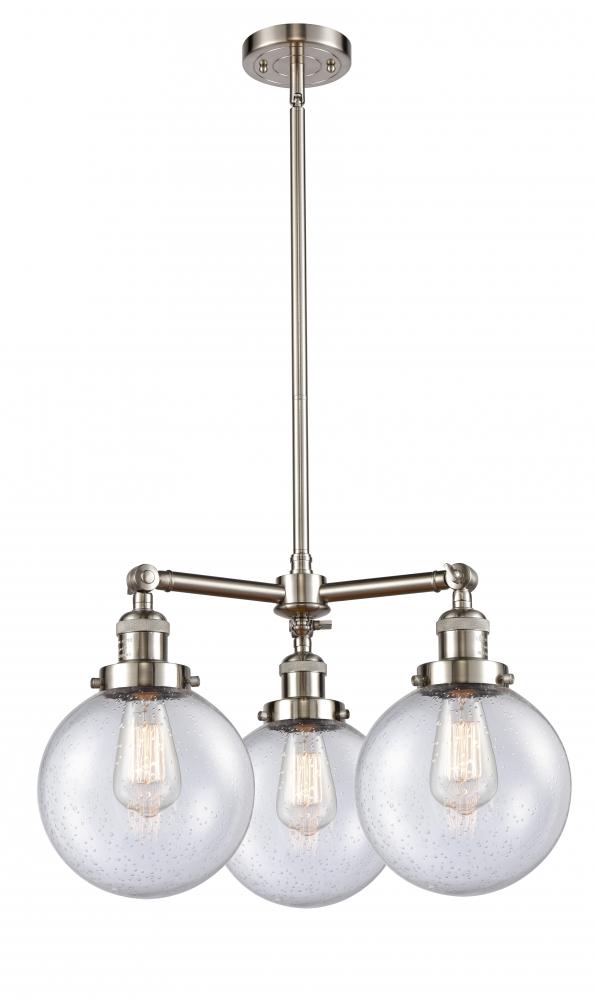 Beacon - 3 Light - 22 inch - Brushed Satin Nickel - Stem Hung - Chandelier