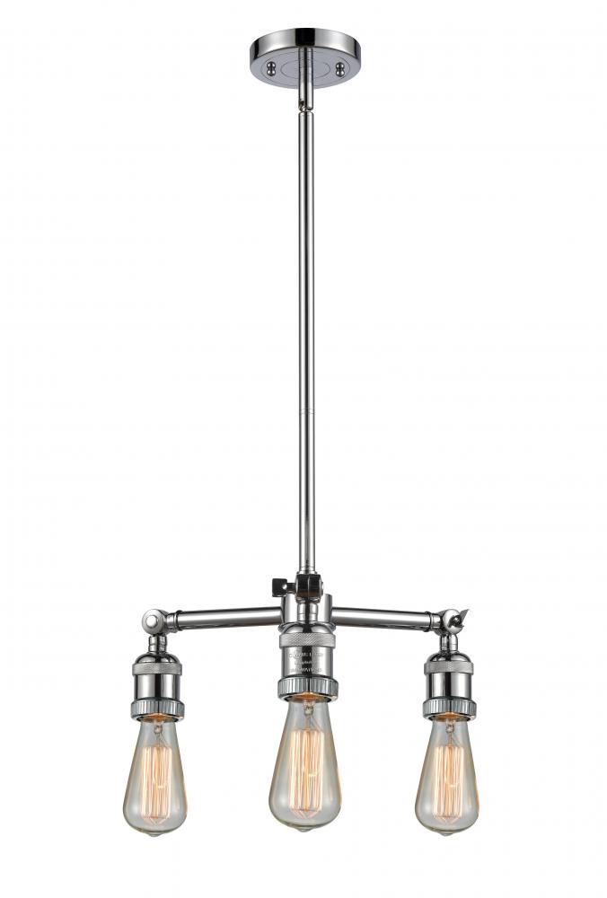 Bare Bulb 3 Light Chandelier