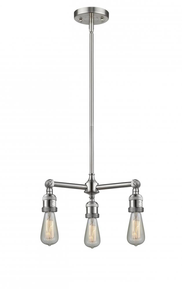 Bare Bulb 3 Light Chandelier