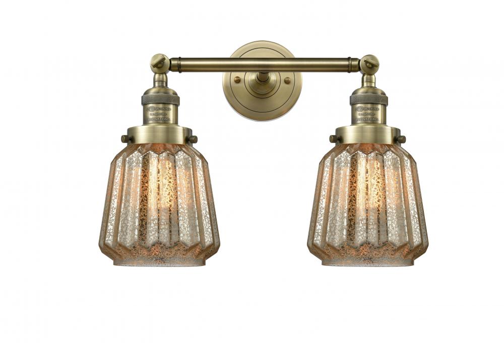 Chatham - 2 Light - 16 inch - Antique Brass - Adjustable Bath Vanity Light