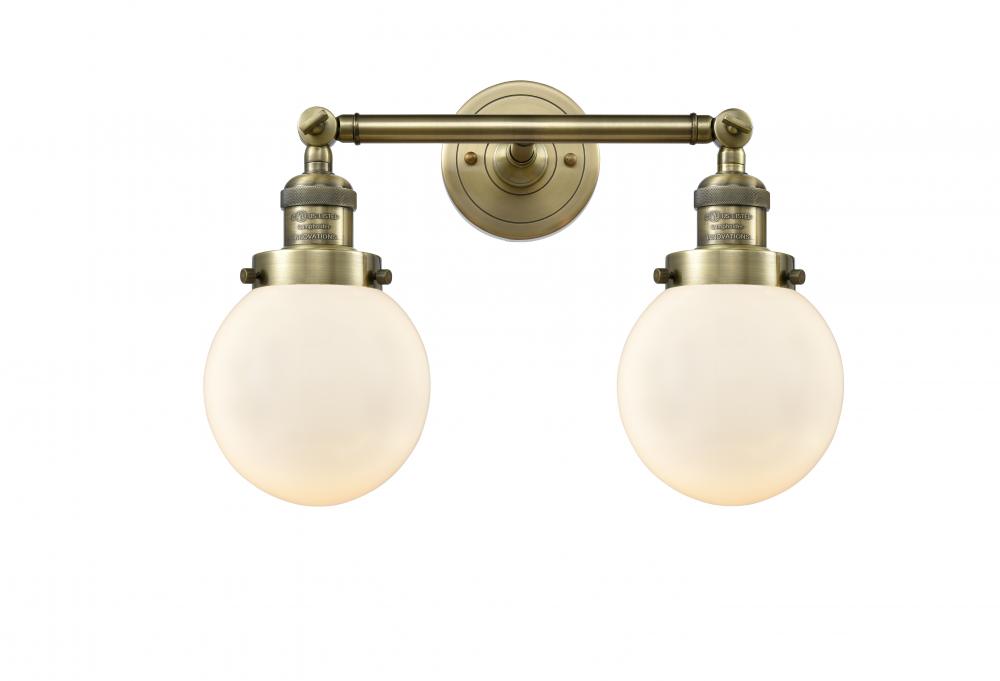 Beacon - 2 Light - 17 inch - Antique Brass - Adjustable Bath Vanity Light