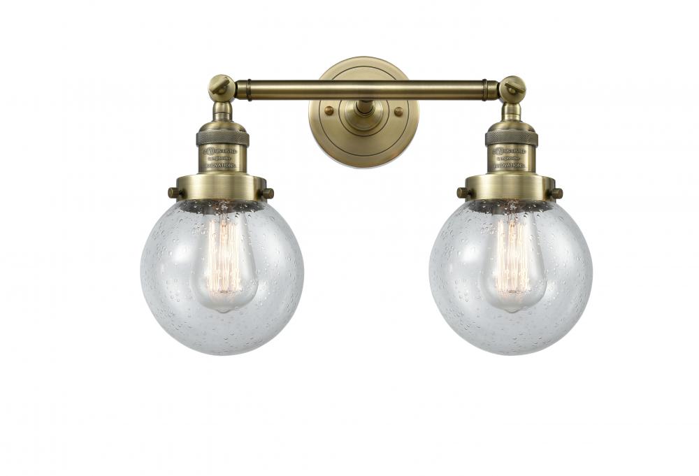 Beacon - 2 Light - 17 inch - Antique Brass - Adjustable Bath Vanity Light