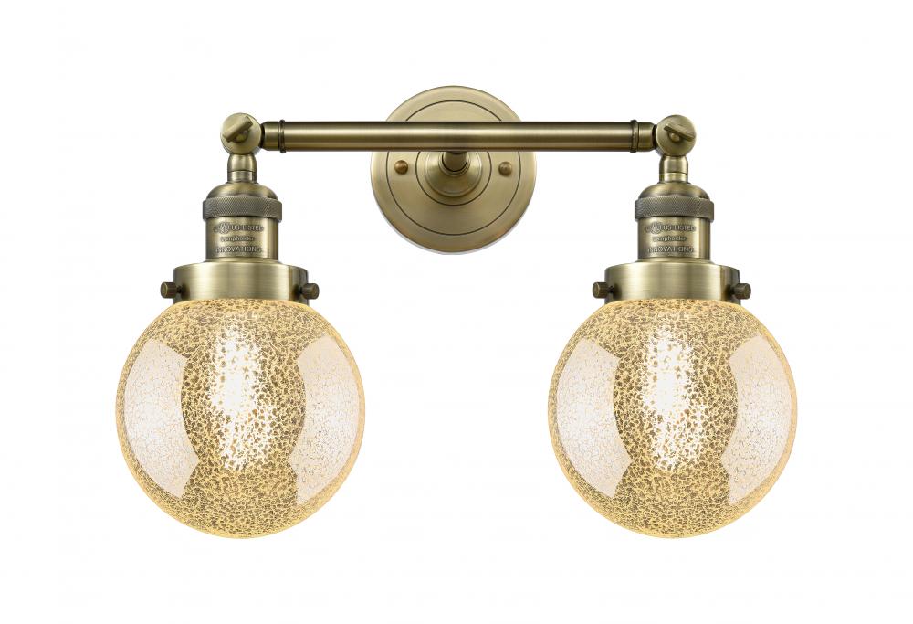 Beacon - 2 Light - 17 inch - Antique Brass - Adjustable Bath Vanity Light