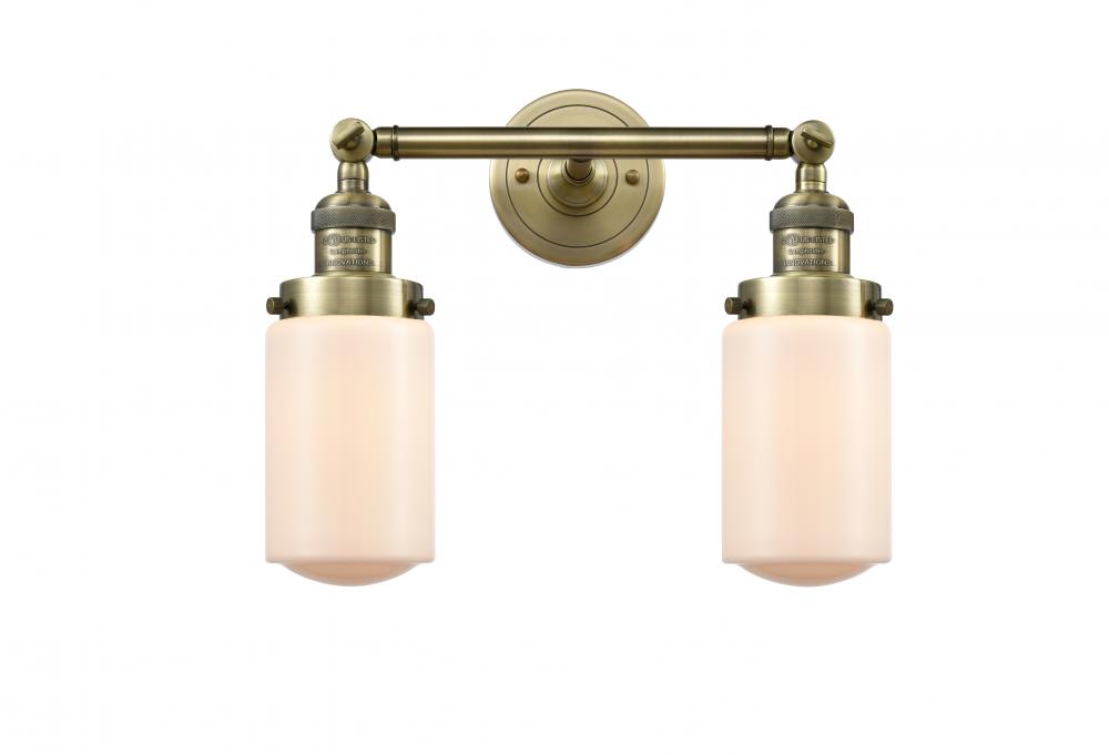 Dover - 2 Light - 14 inch - Antique Brass - Adjustable Bath Vanity Light