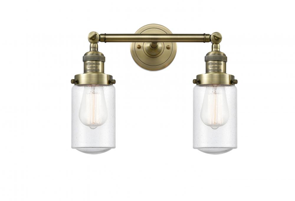 Dover - 2 Light - 14 inch - Antique Brass - Adjustable Bath Vanity Light