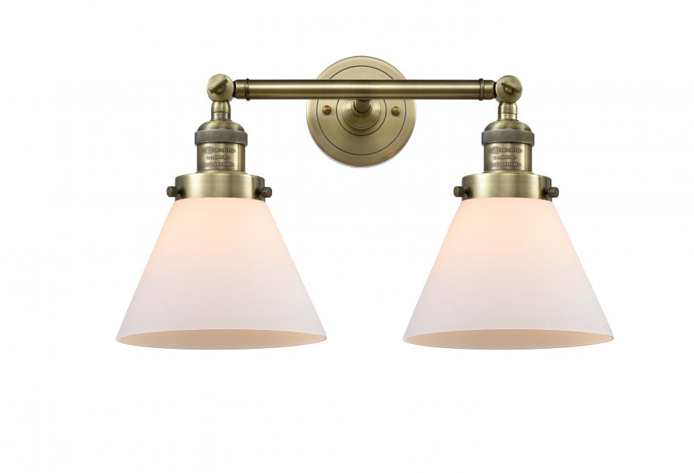 Cone - 2 Light - 18 inch - Antique Brass - Adjustable Bath Vanity Light