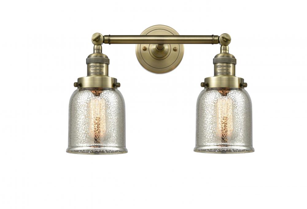 Bell - 2 Light - 15 inch - Antique Brass - Adjustable Bath Vanity Light