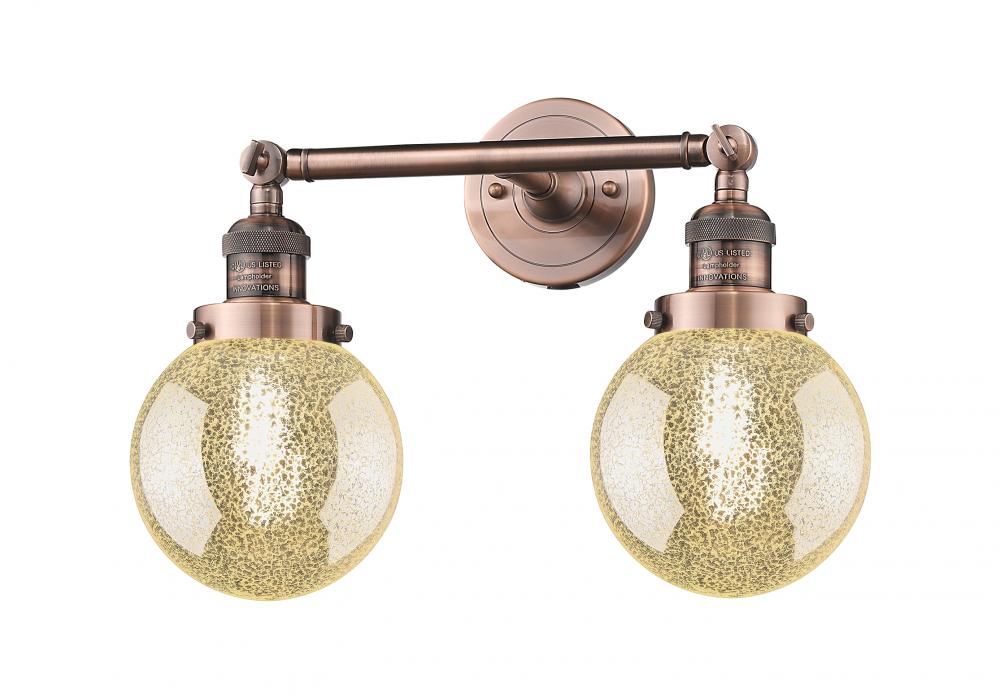 Beacon - 2 Light - 17 inch - Antique Copper - Adjustable Bath Vanity Light