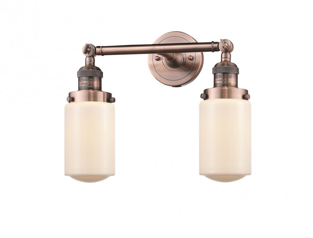 Dover - 2 Light - 14 inch - Antique Copper - Adjustable Bath Vanity Light