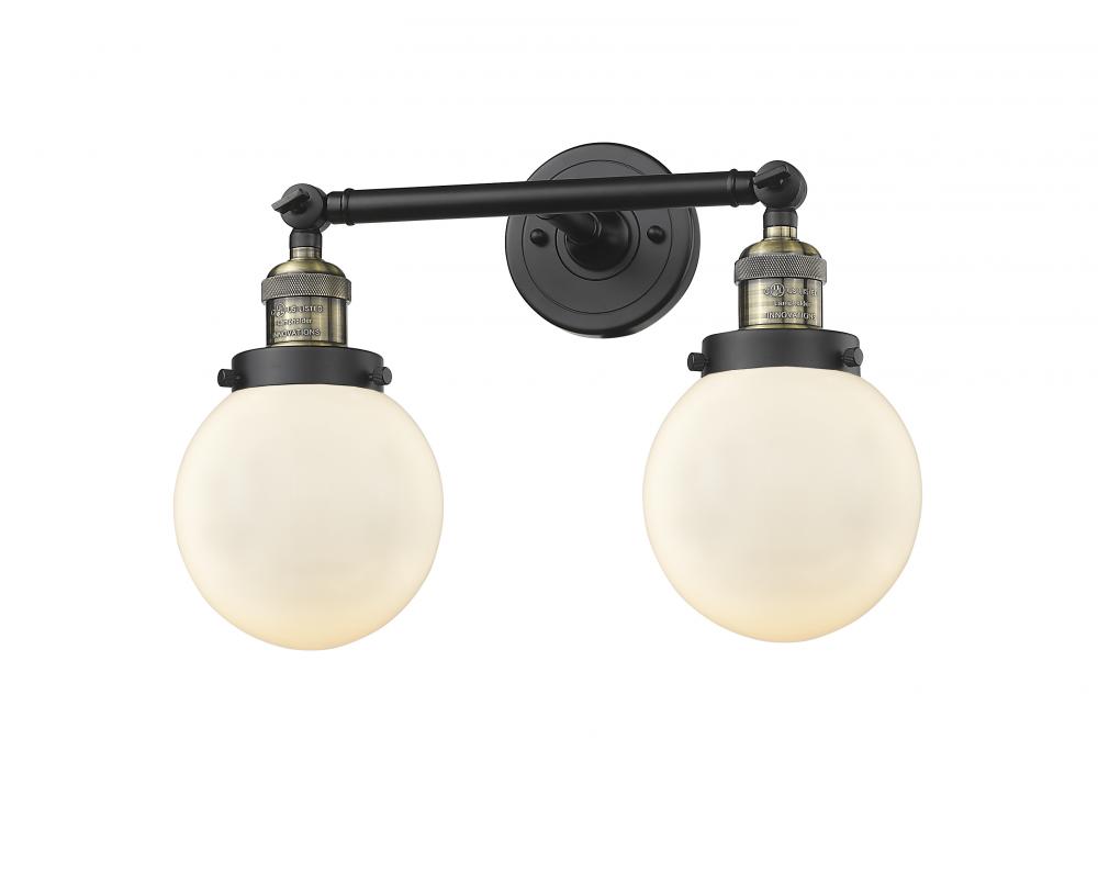 Beacon - 2 Light - 17 inch - Black Antique Brass - Adjustable Bath Vanity Light