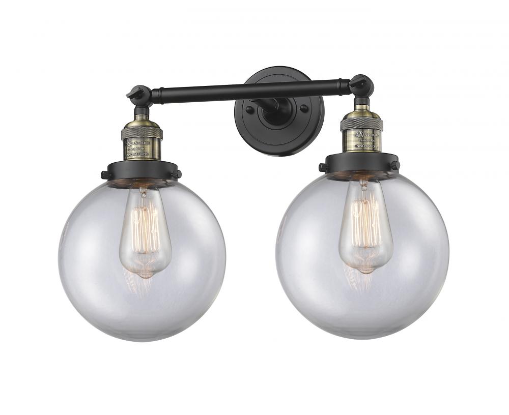 Beacon - 2 Light - 19 inch - Black Antique Brass - Adjustable Bath Vanity Light