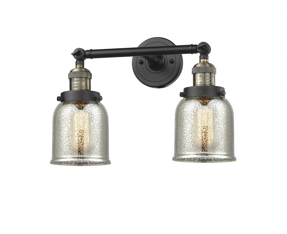 Bell - 2 Light - 15 inch - Black Antique Brass - Adjustable Bath Vanity Light