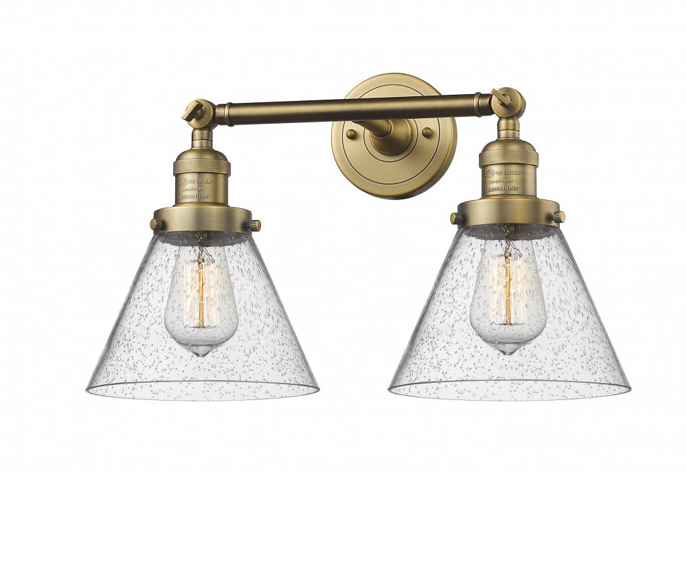 Cone - 2 Light - 18 inch - Brushed Brass - Adjustable Bath Vanity Light