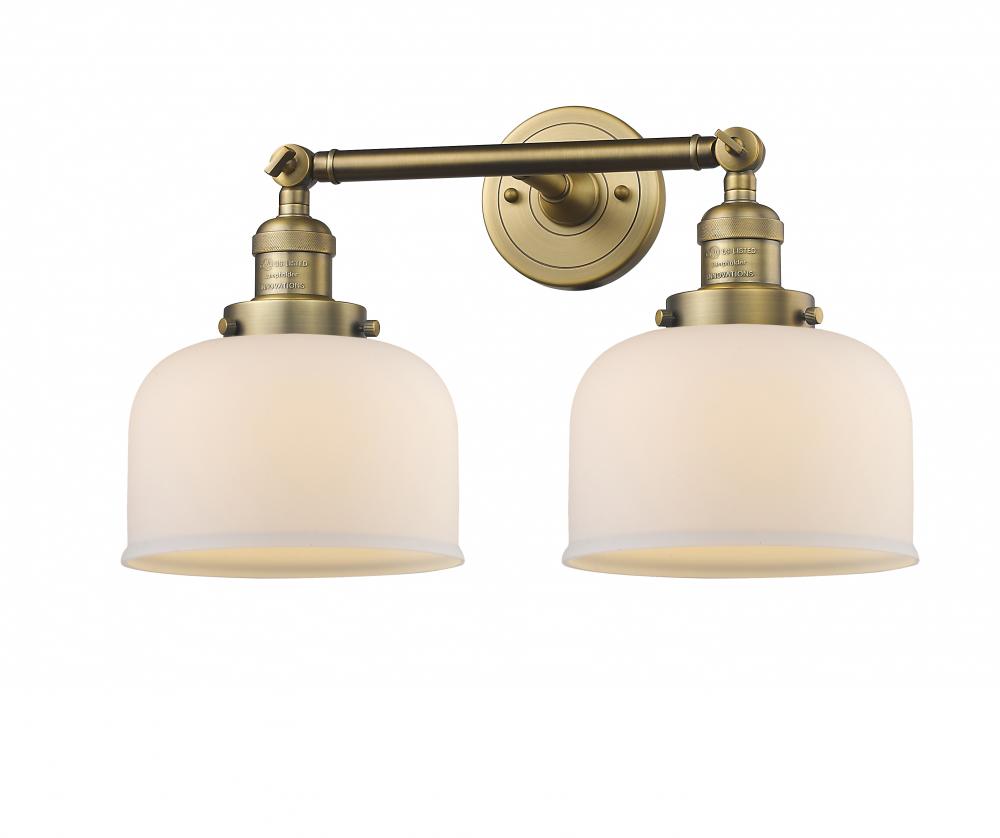 Bell - 2 Light - 19 inch - Brushed Brass - Adjustable Bath Vanity Light